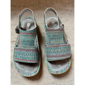 Alegria Sandals Women's US 7 EU 37 Boho Farmhouse Retro Look Comfy Tribal Teal